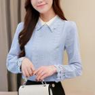 Long-sleeve Lace Collared Top