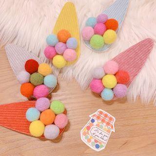 Felted Bobble Hair Clip