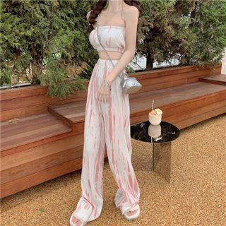 Tie-dyed Bandeau / Wide Leg Pants