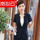Short-sleeve Blazer / Set: Short-sleeve Blazer + Skirt