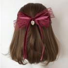 Bow Hair Clip Wine Red - One Size