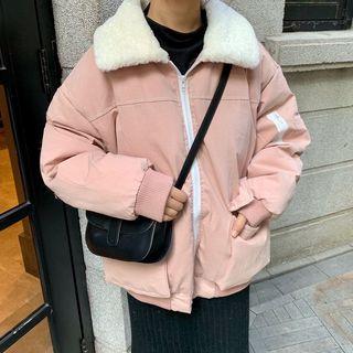 Faux-fur Collar Zipped Jacket