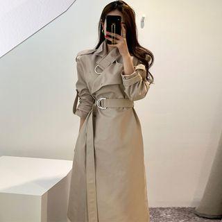 Tie Waist Midi Trench Coat