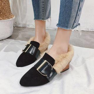 Fluffy Buckled Pumps