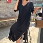 Padded Shoulder T-shirt Dress