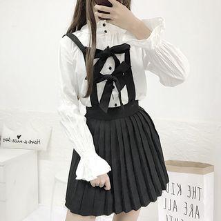 Mini Pleated Suspender Skirt