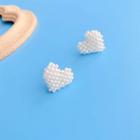 Faux Pearl Stud Earring 1 Pair - Clip On Earring - White - One Size