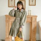 Long-sleeve Plaid Collar Shirt Dress