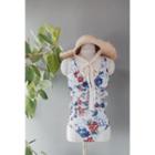 Cutaway-back Frill-trim Swimsuit