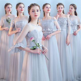 Lace Panel A-line Evening Gown (various Design)