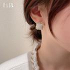 Square Fabric Alloy Earring