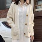 Cable-knit Cardigan / Midi Long-sleeve Shirtdress