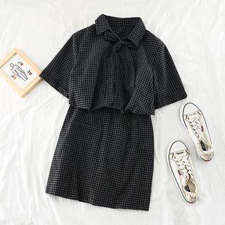 Set: Plaid Top + Mini Skirt