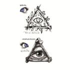 Triangle Shape Print Waterproof Temporary Tattoo Black - One Piece