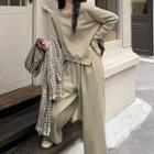 Asymmetrical Sweatshirt / Wide Leg Pants