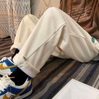 Applique Fleece Lined Corduroy Sweatpants