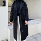 Mock Two-piece Zipped Long Parka