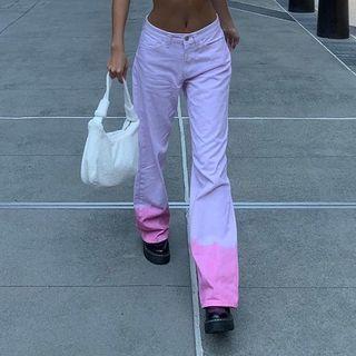 High-waist Patchwork Loose-fit Jeans
