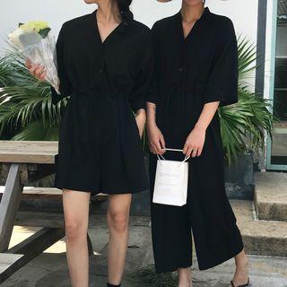 Elbow-sleeve Jumpsuit / Playsuit