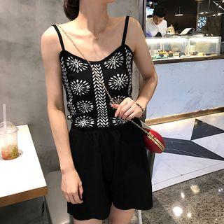 Patterned Camisole Top / Wide Leg Shorts