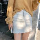 Fray Hem Mini Skirt