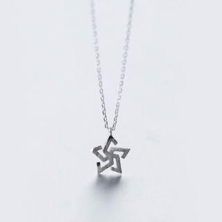 Star Rhinestone Sterling Silver Necklace Necklace - S925 Silver - Silver - One Size