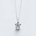 Star Rhinestone Sterling Silver Necklace Necklace - S925 Silver - Silver - One Size