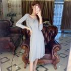 Set: Spaghetti Strap Midi T-shirt Dress + Cropped Light Jacket