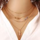 Cross-accent Multi-chain Necklace