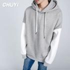 Lettering Two Tone Hoodie