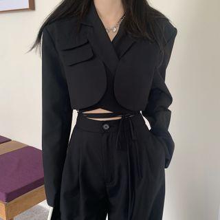 Irregular Cropped Jacket / Wide-leg Dress Pants