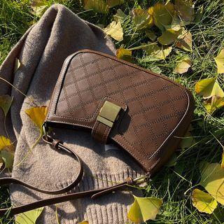 Stitch Metal Buckle Shoulder Bag