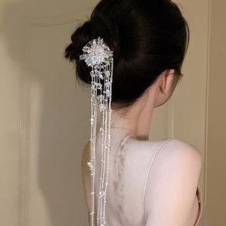 Rhinestone Hair Clip 1 Pc - Silver - One Size
