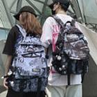 Print Buckled Backpack / Charm / Set