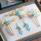 Crystal Floral Wedding Hair Pin Set