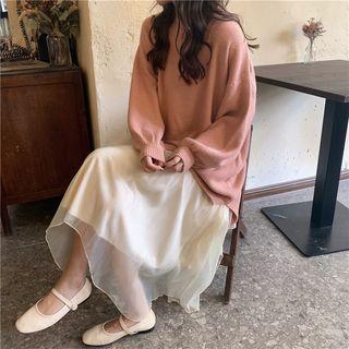 Loose-fit Knit Sweater / A-line Skirt