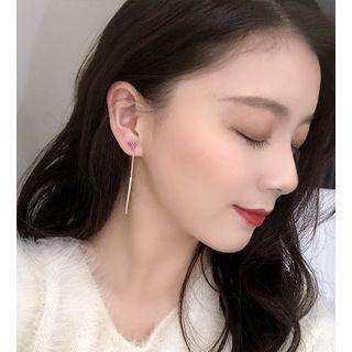 Heart Alloy Bar Dangle Earring
