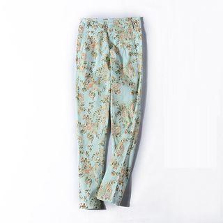 Floral Print Straight-fit Pants