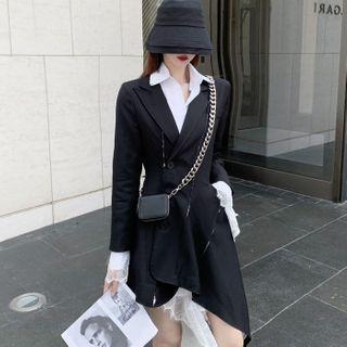 Irregular Hem A-line Shirtdress / Asymmetric Blazer