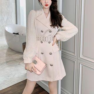 Sequined Panel Mini A-line Blazer Dress