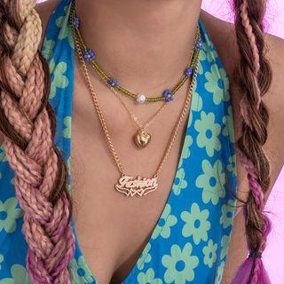 Set Of 3: Necklace 2366 - Gold - One Size