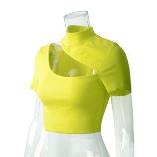 Short-sleeve Cutout Crop Top