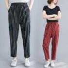 Cropped Striped Tapered Pants