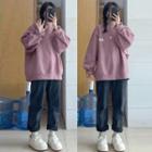 Set: Long Sleeve Print Sweatshirt + Straight Cut Pants
