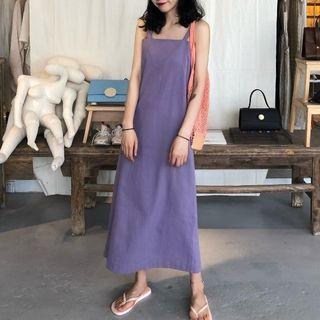 Spaghetti-strap Midi Dress Purple - One Size