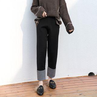 Color Block Harem Knit Pants
