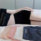 High-waist Printed Letter Skinny Shorts