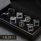 4 Pair Set: Alloy Cufflinks (various Designs) Xk2014 - 4 Pair - Silver - One Size