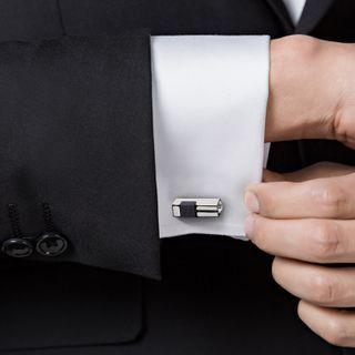 Alloy Cufflinks Black & Silver - One Size