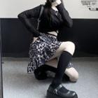 Ruffle Hem Leopard Mini Skirt